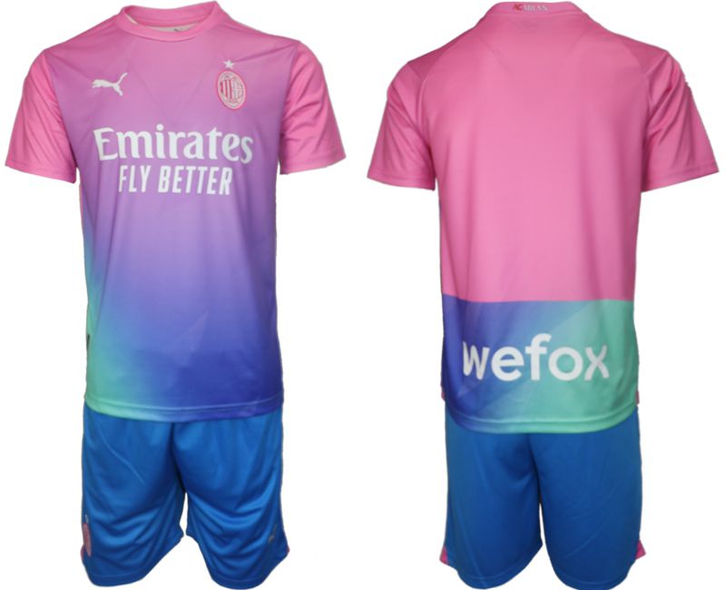 Men 2023-2024 Club AC Milan away blank pink Soccer Jersey->youth soccer jersey->Youth Jersey